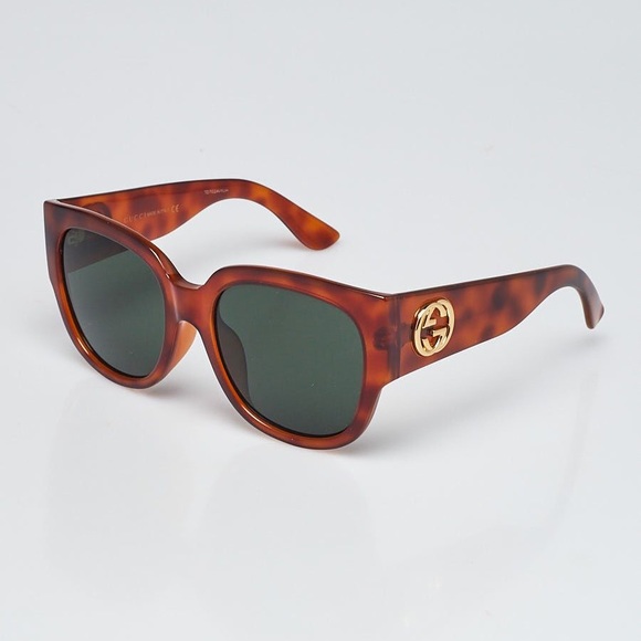 New  - GUCCI Brown Tortoise Shell Acetate Oversized Frame  GG0142SA - Picture 3 of 17